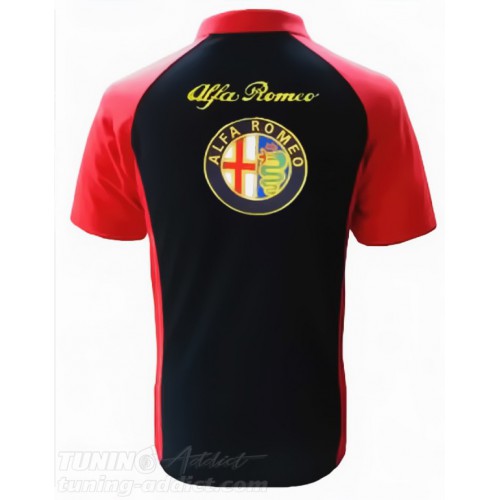 POLO ALFA ROMEO COULEUR NOIR ET ROUGE