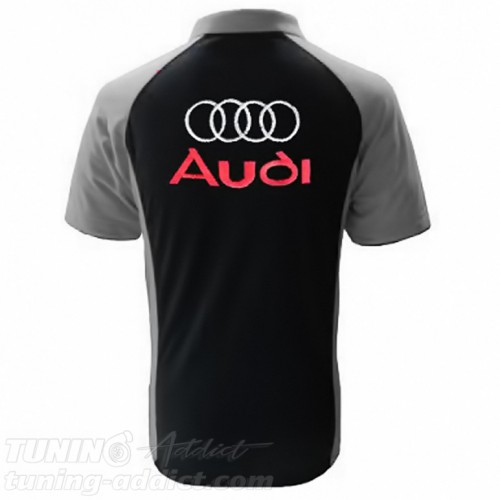 POLO AUDI COULEUR NOIR ET GRIS