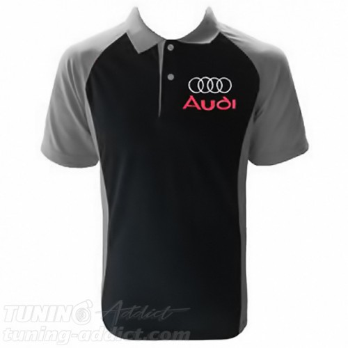 POLO AUDI COULEUR NOIR ET GRIS