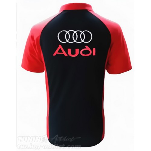 POLO AUDI COULEUR NOIR ET ROUGE