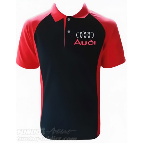 POLO AUDI COULEUR NOIR ET ROUGE