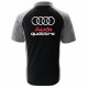 POLO AUDI QUATTRO COULEUR NOIR ET GRIS