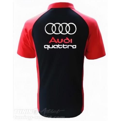 POLO AUDI QUATTRO COULEUR NOIR ET ROUGE