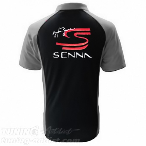 POLO AYRTON SENNA COULEUR NOIR ET GRIS