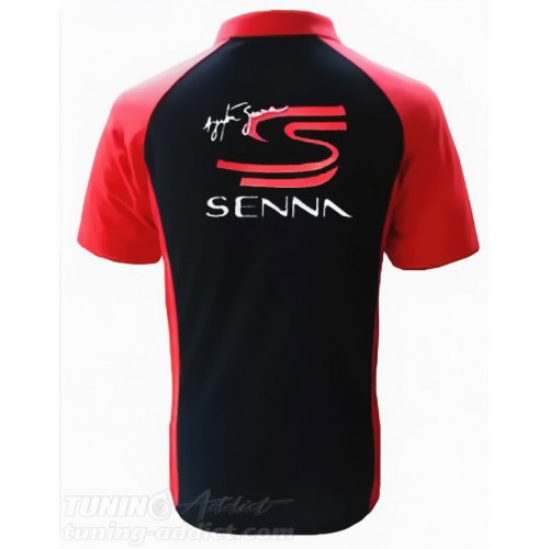 POLO AYRTON-SENNA COULEUR NOIR ET ROUGE