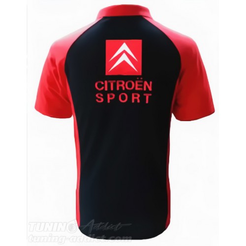 POLO CITROEN SPORT COULEUR NOIR ET ROUGE