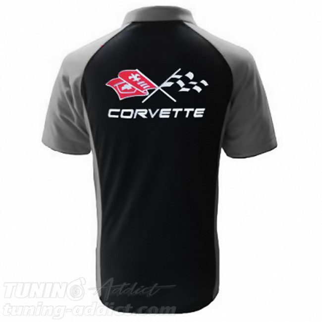 POLO CORVETTE C2 COULEUR NOIR ET GRIS