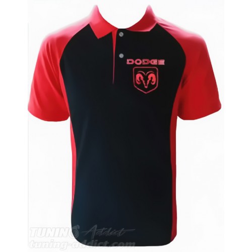 POLO DODGE COULEUR NOIR ET ROUGE