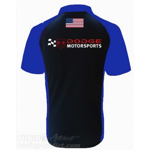 POLO DODGE PIT CREW COULEUR NOIR ET BLEU