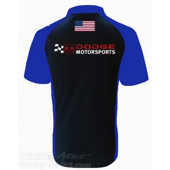 POLO DODGE PIT CREW COULEUR NOIR ET BLEU