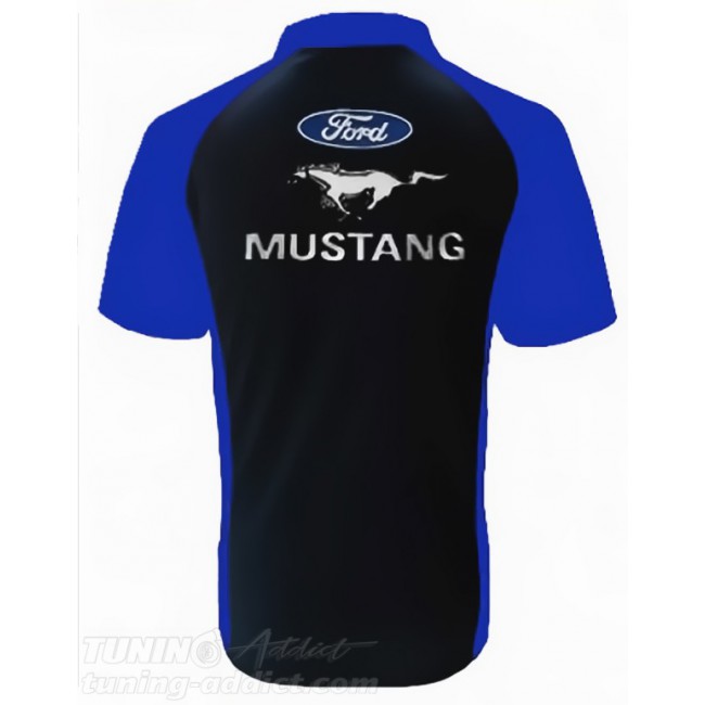 POLO FORD MUSTANG COULEUR NOIR ET BLEU