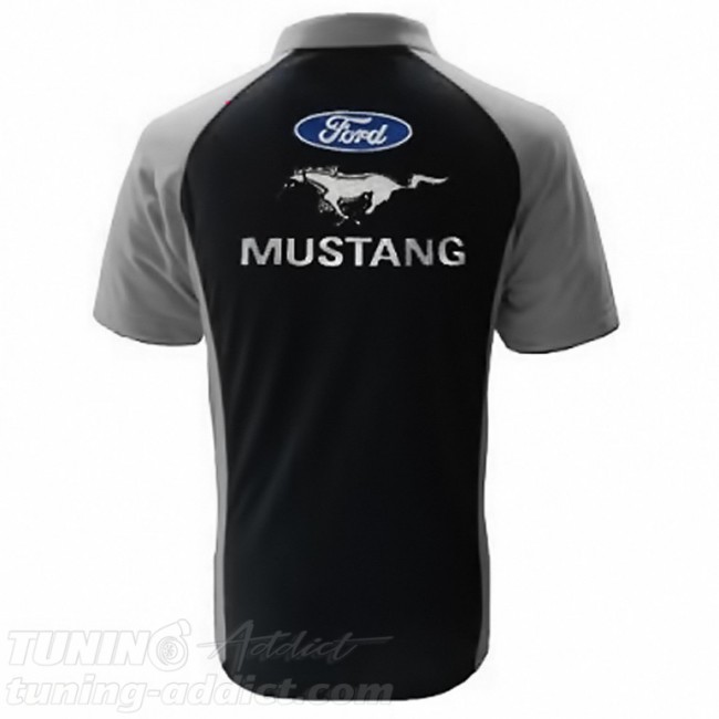 POLO FORD MUSTANG COULEUR NOIR ET GRIS