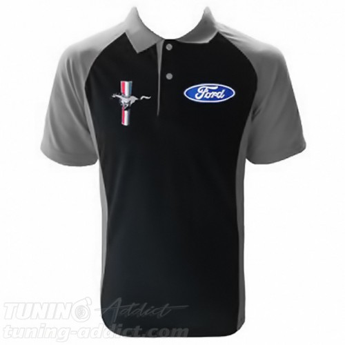 POLO FORD MUSTANG COULEUR NOIR ET GRIS