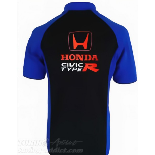 POLO HONDA CIVIC TYPE R COULEUR NOIR ET BLEU