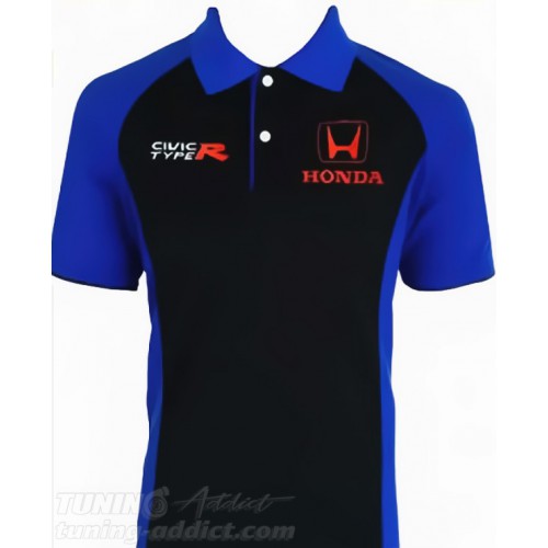 POLO HONDA CIVIC TYPE R COULEUR NOIR ET BLEU