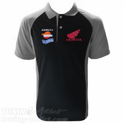 POLO HONDA REPSOL COULEUR NOIR ET GRIS