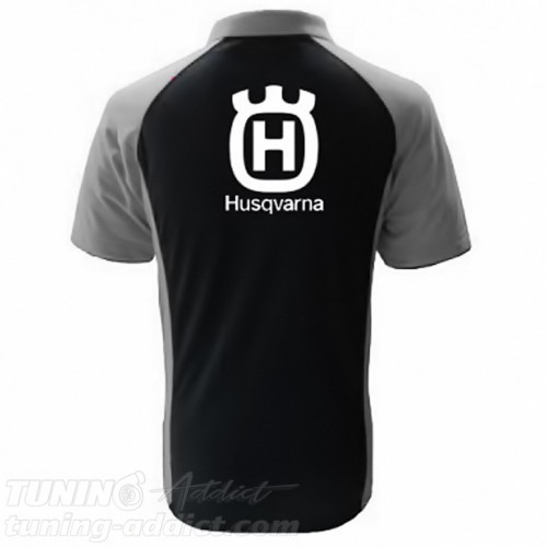 POLO HUSQVARNA COULEUR NOIR ET GRIS