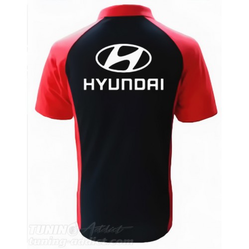 POLO HYUNDAI COULEUR NOIR ET ROUGE