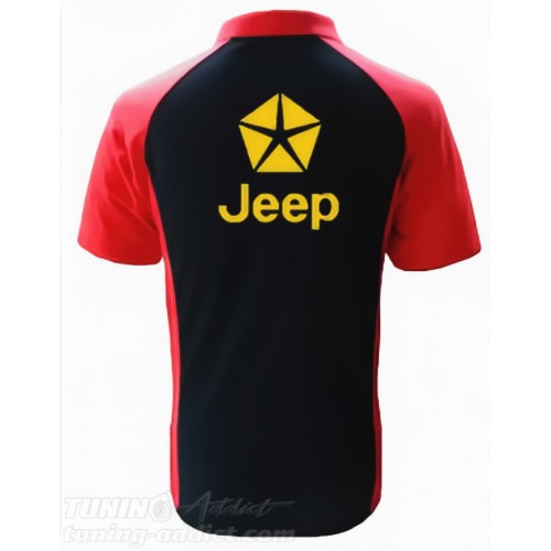 POLO JEEP COULEUR NOIR ET ROUGE