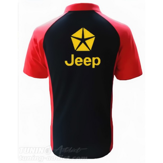 POLO JEEP COULEUR NOIR ET ROUGE