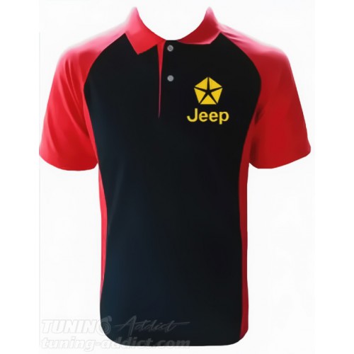 POLO JEEP COULEUR NOIR ET ROUGE