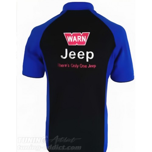 POLO JEEP WARN COULEUR NOIR ET BLEU