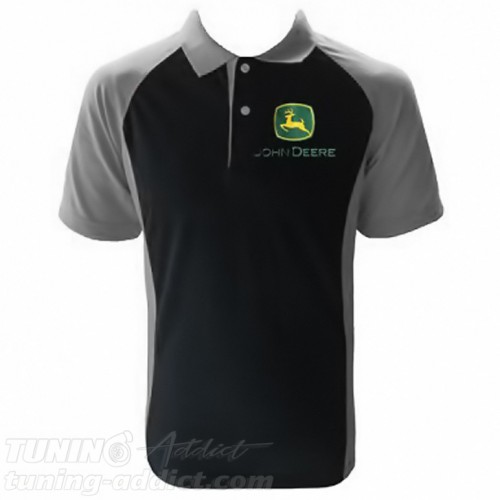 POLO JOHN DEERE COULEUR NOIR ET GRIS