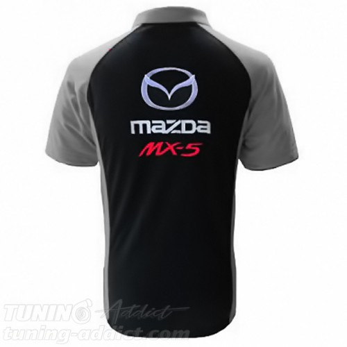 POLO MAZDA MX 5 COULEUR NOIR ET GRIS