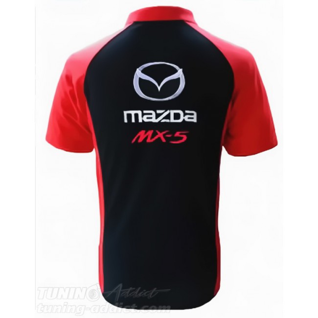 POLO MAZDA MX 5 COULEUR NOIR ET ROUGE