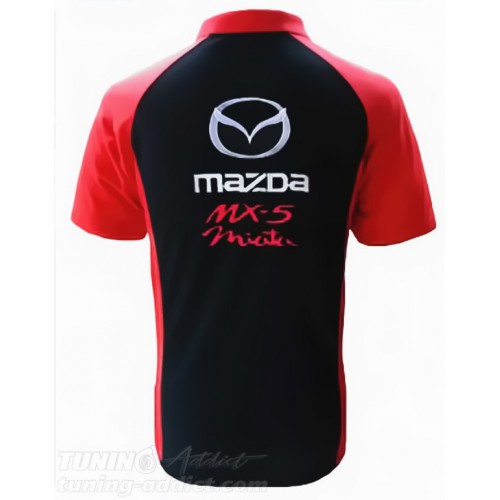 POLO MAZDA MX 5 MIATA COULEUR NOIR ET ROUGE