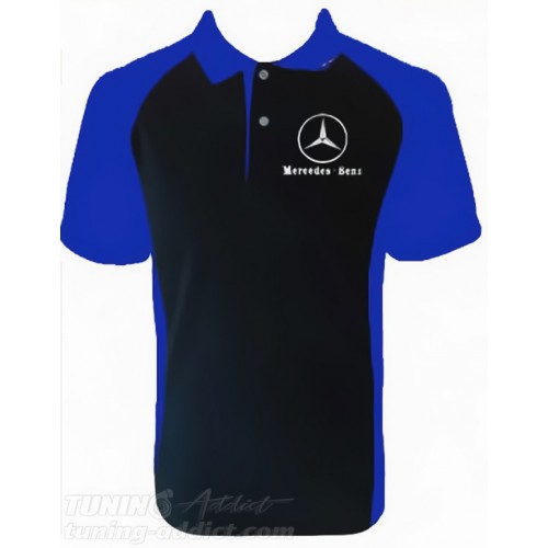 POLO MERCEDES COULEUR NOIR ET BLEU