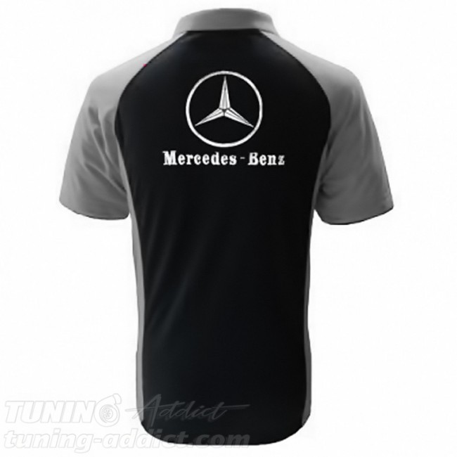 POLO MERCEDES COULEUR NOIR ET GRIS