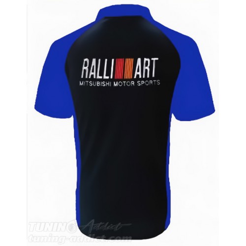 POLO MITSUBISHI RALLIART COULEUR NOIR ET BLEU