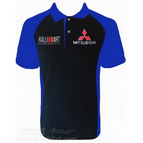 POLO MITSUBISHI RALLIART COULEUR NOIR ET BLEU