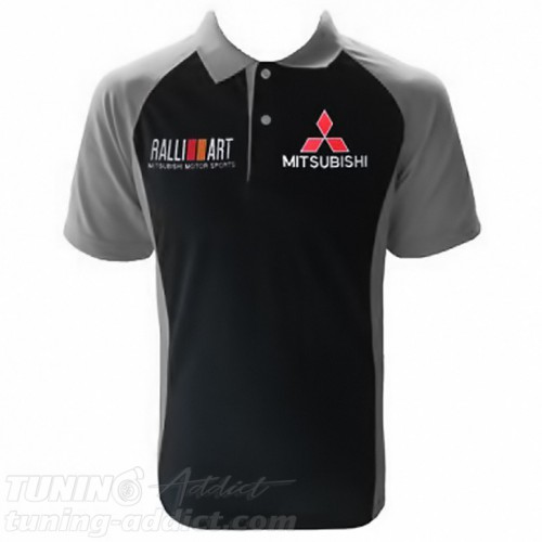 POLO MITSUBISHI RALLIART COULEUR NOIR ET GRIS