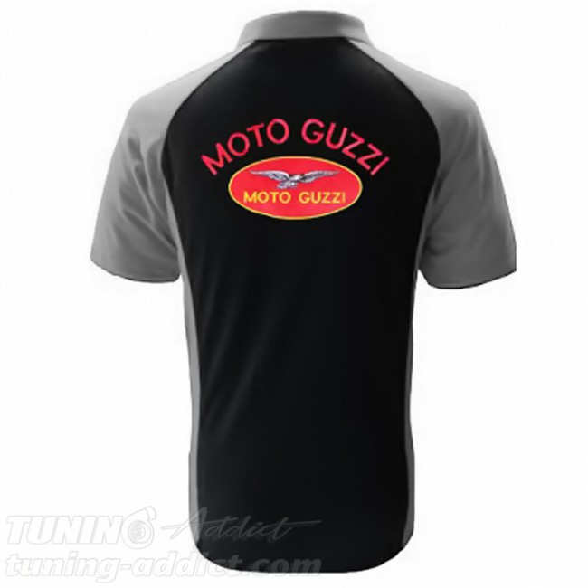 POLO MOTO GUZZI COULEUR NOIR ET GRIS