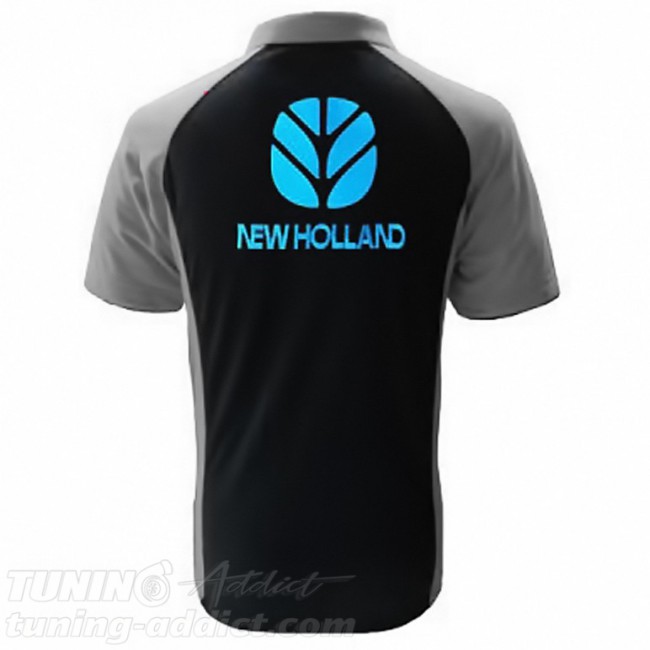 POLO NEW HOLLAND COULEUR NOIR ET GRIS