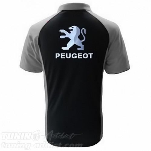 POLO PEUGEOT - NOIR / GRIS