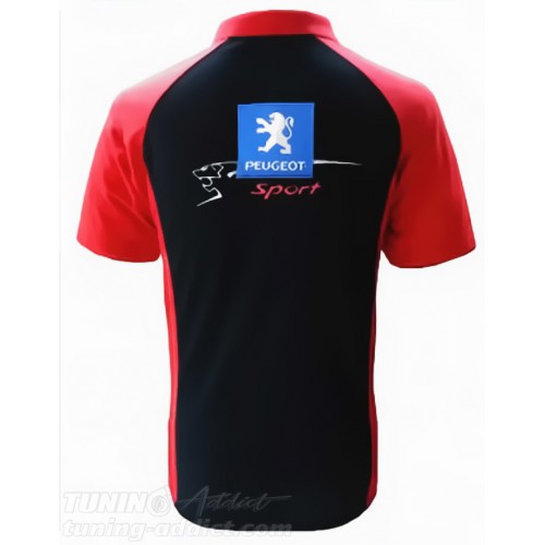 POLO PEUGEOT SPORT COULEUR NOIR ET ROUGE