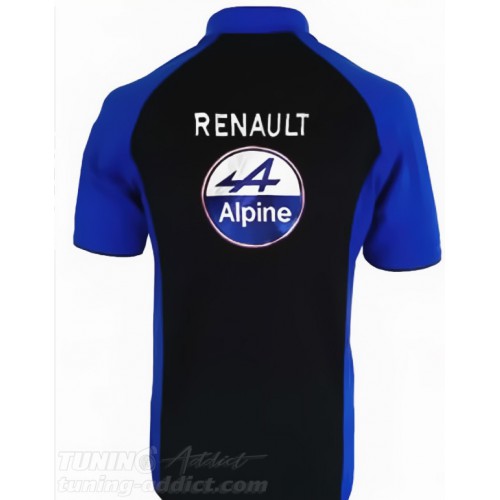 POLO RENAULT ALPINE COULEUR NOIR ET BLEU