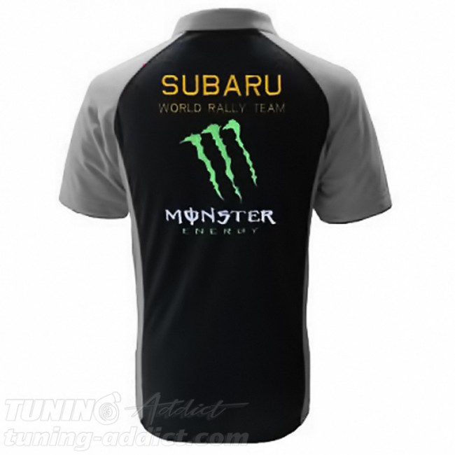 POLO SUBARU MONSTER RACING COULEUR NOIR ET GRIS