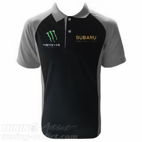 POLO SUBARU MONSTER RACING COULEUR NOIR ET GRIS