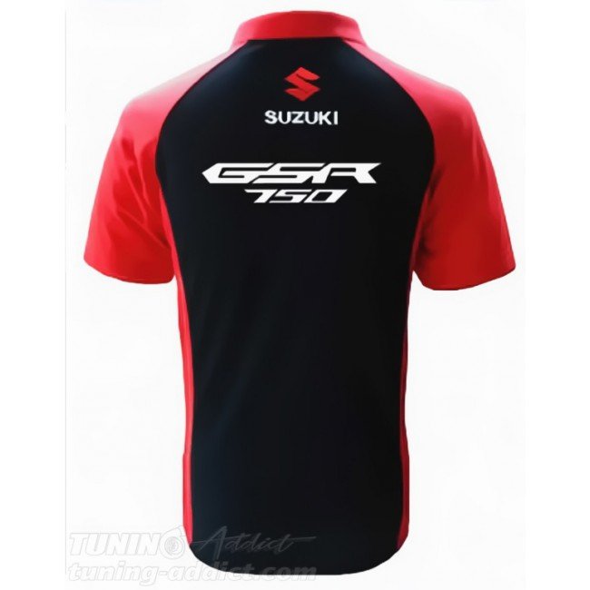 POLO SUZUKI GSR 750 COULEUR NOIR ET ROUGE